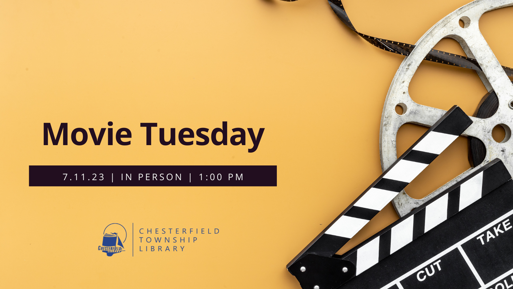 Movie Tuesday Tuesday, July 11, 2023, 100 PM Chesterfield Township
